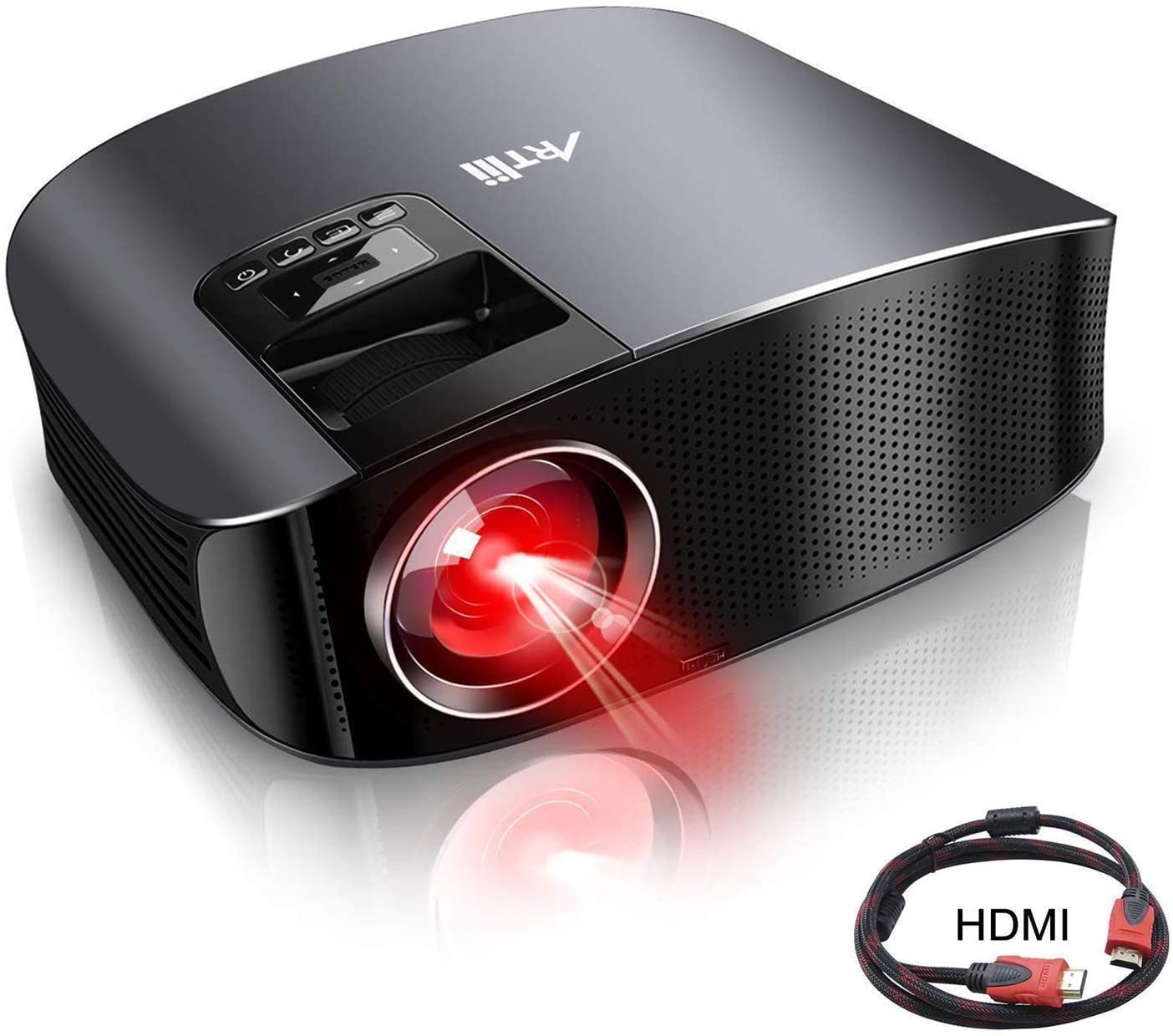 Movie Projector - Artlii 5500 LUX Full HD 1080P Support Projector,
